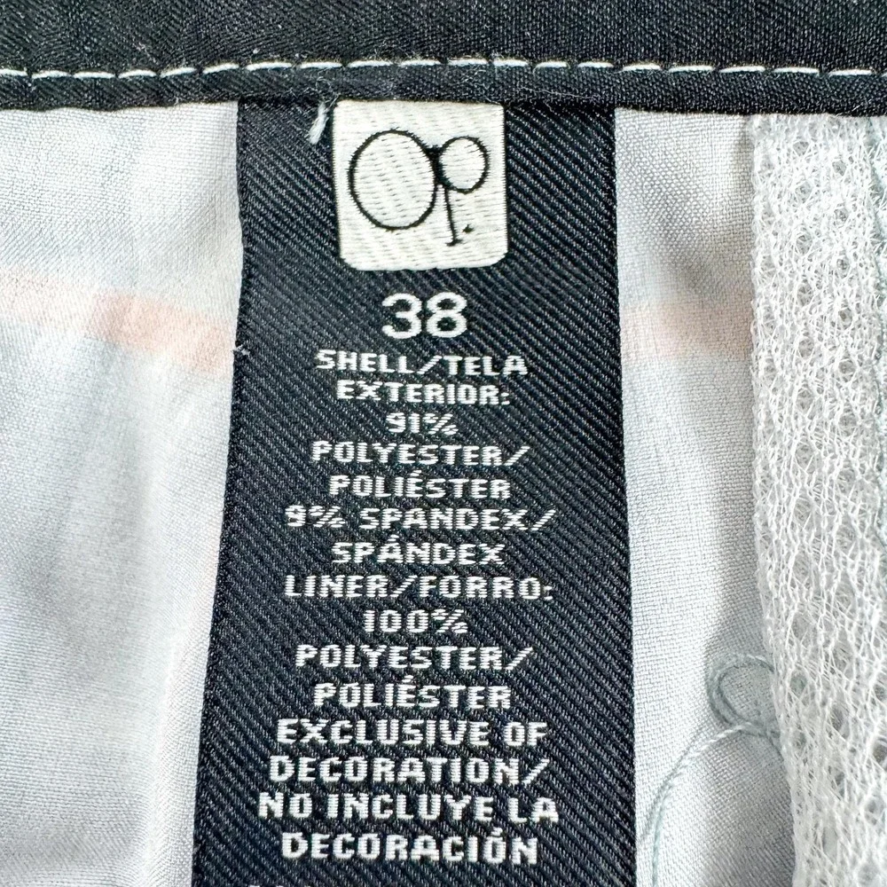 Op Shorts Mens 38 Gray Plaid Microfiber Chino OPFLEX 4 Way Stretch Beach 40x6